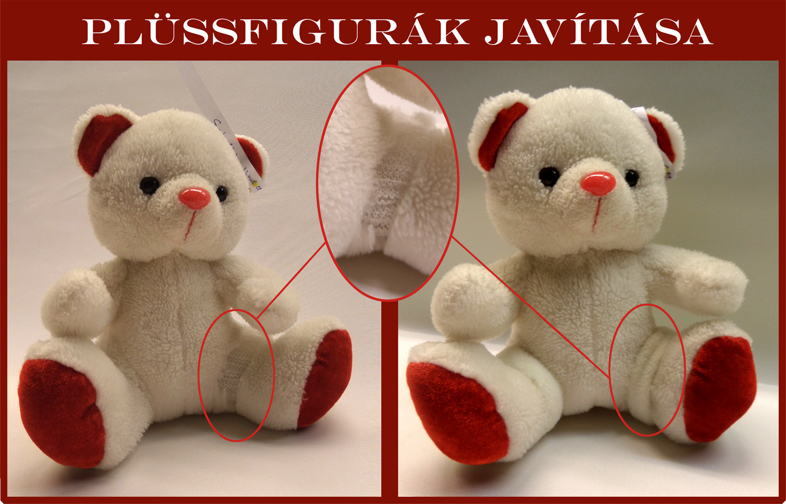 Plüssállat javítás